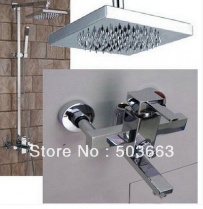 Newly Bathroom Rainfall Wall Mounted With Handheld Shower Head Brass Faucet Set CM0576