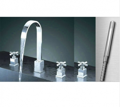 Nice Chrome 5 piece set Faucet Bathroom Sink Mixer Tap CM0430 [Bathroom Faucet-3 or 5 piece set]