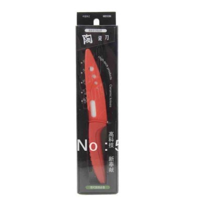 Red 4\" Home Chef Kitchen Horizontal Vegetable Ceramic Knife Knives