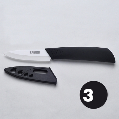 U TimHome Brand 3" inch Kitchen Chef Ceramic Knife knives With Black Scabbard And Handle Free Shipping