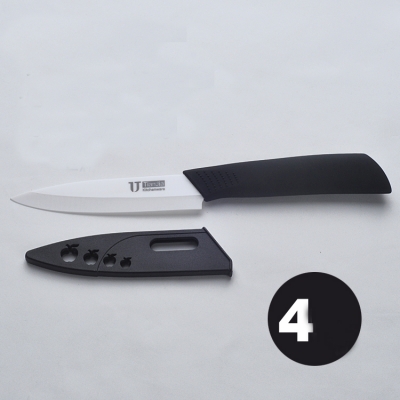 U TimHome Brand 4" inch Kitchen Chef Parking Ceramic Knife knives With Black Scabbard And Handle Free Shipping [Ceramic Knives White Blade 47|]