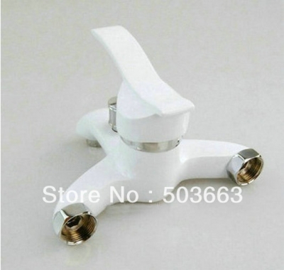 White Spray Painting Wall Mounted Basin Sink Brass Mixer Tap Faucet L-518