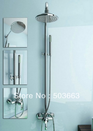 Wholesale 8" Shower Head Bathroom Rain Shower Chrome Faucet Set S-638