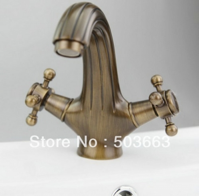 Wholesale Antique brass Bathroom Faucet Basin Sink Spray Single Handle Mixer Tap S-847
