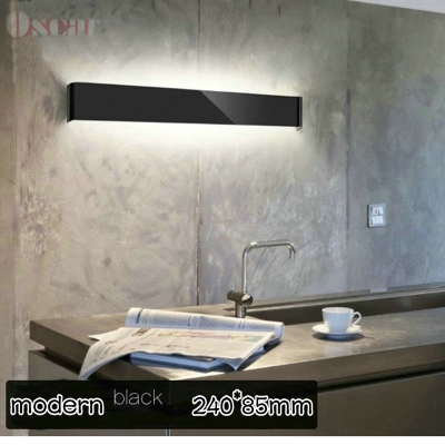 ac85v~265v 6w 240mm cool white led wall lamps bathroom mirror light aluminum wall lamp modern minimalist wall sconce