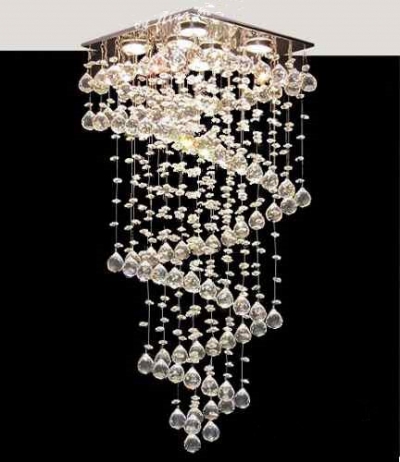 linear crystal chandelier 110v/220v 6 gu10 light h70cm
