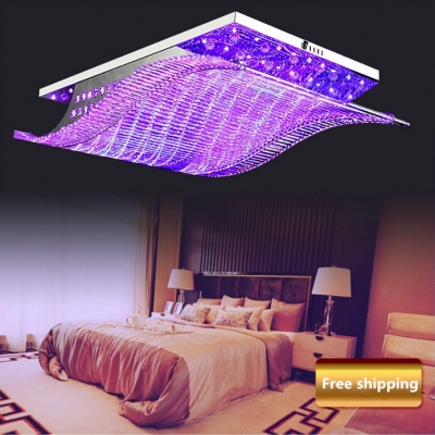 modern novel rectangle ceiling light 110-220v 20w-50w led ceiling lamp crystal lighting bedroom living room fedex [crystal-chandelier-5736]