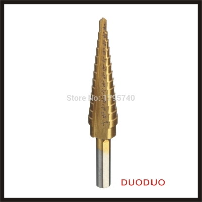 new arrival 1pc 3/16--1/2" step drill bit set titanium coated high speed steel step drill hole cutter power drills low price