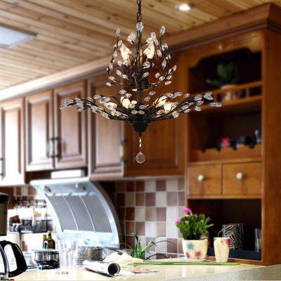 new country style chandelier crystal lamp for living room lustre de cristal indoor lighting [vintage-style-chandelier-5067]