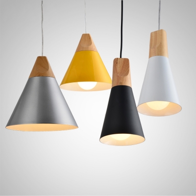 nordic modern wooden colorful pendant lamps for restaurant bar dinning room e27 110v 220v pendant lights home decoration