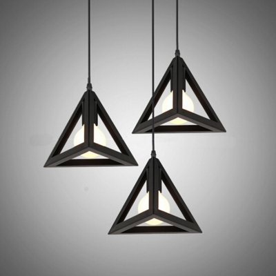 personality triangle vintage pendant lamp adjustable creative retro loft iron bar living room decoration hanging chandelier [pendant-lamp-4201]
