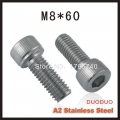 10pc din912 m8 x 60 screw stainless steel a2 hexagon hex socket head cap screws