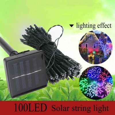 17m 100led solar string light rgb color, solar powered twinkle christmas waterproof light 30piece/lot