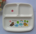1PCS Cute children with Bowls plastic White NEW safe Three grid dishes(FREE SHIPPING)