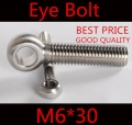 20pcs m6*30 m6 x 30 stainless steel eye bolt screw,eye nuts and bolts fasterner hardware,stud articulated anchor bolt