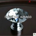 40mm Free K9 Clear Crystal ?Zinc Alloy Furniture Bright Chrome& Clear Crystal Handle Knob crystal kitchen cabinet door knobs