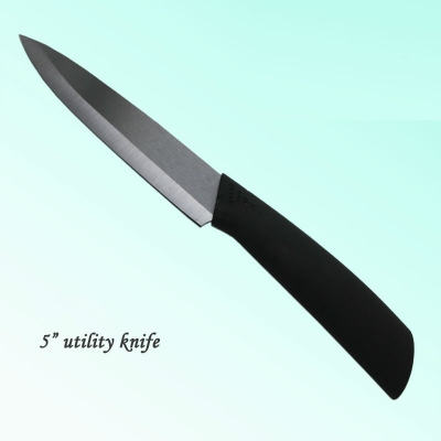 5" 5inch Black Blade Straight handle Utility Knife Set Ceramic Cutlery Knives Hight Quality ceramic knife free shipping