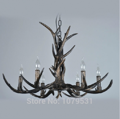 6/8/10 arms countryside chandelier for home lighting indoor christmas lamp pendentes e lustres antlers wooden ceiling chandelier [wooden-lights-7467]