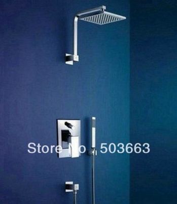 8" Rainfall Shower head+ Arm + Control Valve+Hand Spray Shower Faucet Set CM0572
