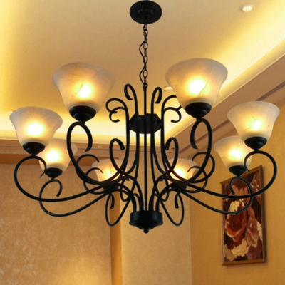 8 arms black iron lamp cover pendant light, bedroom light, restaurant lamp [modern-chandelier-5971]