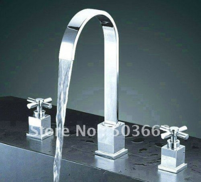 Beautiful NEW Waterfall Chrome Classic Deck Mounted B&Sink Tap Mixer Faucet CM0398