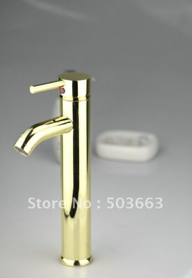 Beautiful Polished Golden Free Ship New Antique Faucet Bath Basin Sink Bathroom Mixer Tap CM0054 [Golden Polished Faucet 1362|]