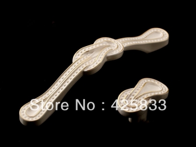 Free Shipping 96mm Ivory Zinc Alloy Cabinet Knob Cabinet Drawer Knobs Drawer pulls ceramic knobs white drawer pulls