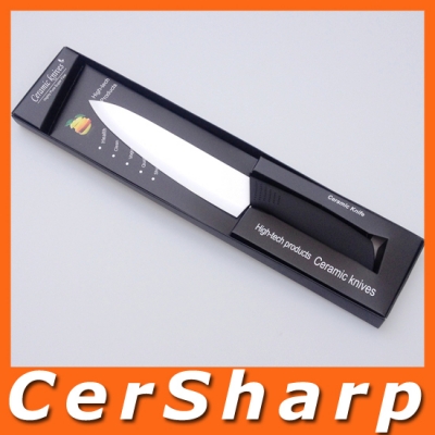 Free Shipping High quality kitchen 7" Chef Knife White Blade Black Non-slip Handle Ceramic Knife # A017