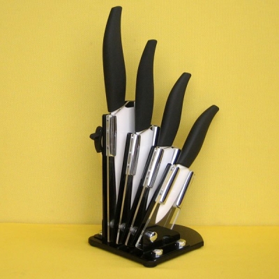 Free shipping Wholesale High Quality Ceramic Knife 6-piece Set (3inch +4inch+ 5inch+ 6inch+Ceramic peeler+Knife holder)