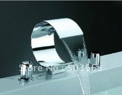 Hot Sell Big Waterfall Chrome Polished Classic Deck Mounted B&S Tap Mixer Faucet CM0395