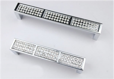 Modern K9 Crystal Handles Kitchen Cabinet Knobs Drawer Pulls (C.C.:96mm,Length:106mm)