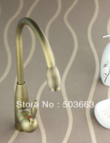 New Antique brass Bathroom Faucet Basin Sink Spray Single Handle Mixer Tap S-866