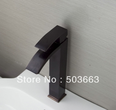 New Deck Mounted 1 Handle Oil Rubbed Bronze Bathroom Basin Sink Waterfall Faucet Mixer Taps Vanity Brass Faucet L-9028
