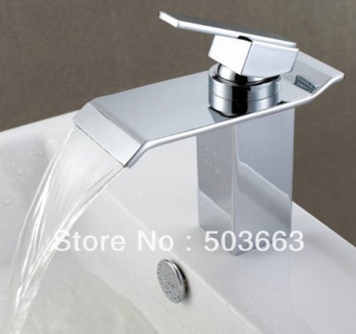 Newly Single handle Bathroom Basin Sink Waterfall Spout Mixer Tap Chrome Faucet YS-5187 [Bathtub-Waterfall Faucet 1161|]