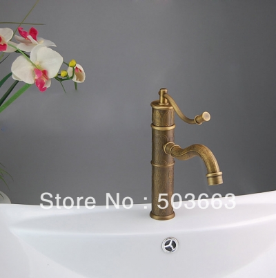 PRO Top grade Single Hole Bathroom & Kitchen Basin Faucet Antique Pattern Mixer Tap H-026 [Bathroom faucet 57|]