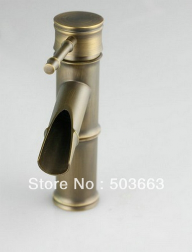 Single Hole Antique Brass Bathroom Faucet Basin Sink Spray Single Handle Mixer Tap S-872