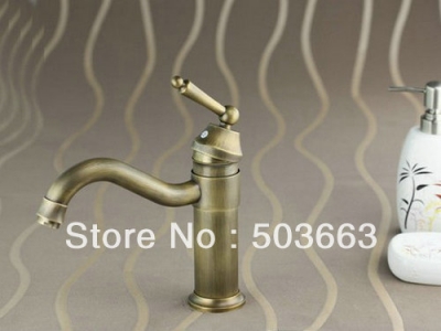 Single Hole Antique brass Bathroom Faucet Basin Sink Spray Single Handle Mixer Tap S-849