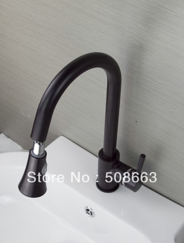 Wholesale Black Painting Kitchen Brass Faucet Basin Sink Pull Out Spray Mixer Tap S-769