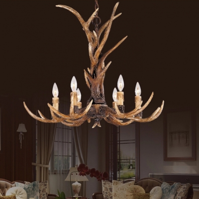 artistic antler featured chandelier with 6 lights el/bar/club project dedicated antler chandeliers resin