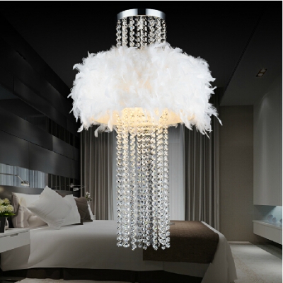 ! droplight ceiling lamp absorb dome light crystal feather chandelier(size:55cm w*85cm h) with best k9 crystal