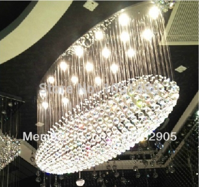 guaranteed oval large crystal chandelier modern l100*w50*h100cm luxury lighting fixtures [modern-crystal-chandelier-5227]