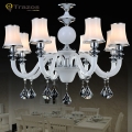led crystal ball chandelier modern home decoration lustres de sala de cristal european style white shade chandelier