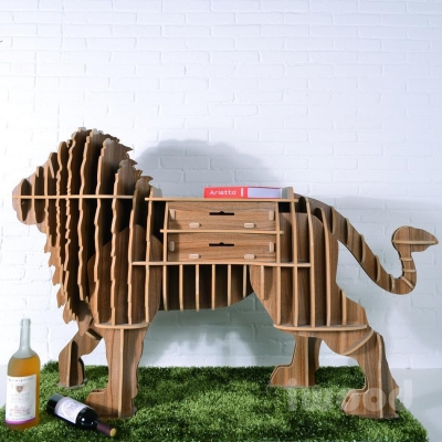 lion puzzle table,creative animal furniture,mdf diy assembled lion table for fashion living room,wooden animal furniture