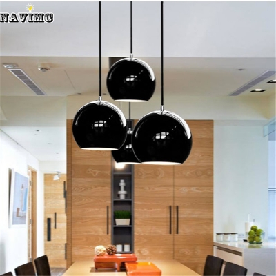 modern black led pendant lights for coffee shop hemispherical lights dining room cafe simple lamp