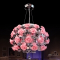 modern brief led crystal lamp rose pendant light rustic lighting dia400mm with remote controller