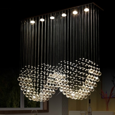 modern crystal chandelier kitchen pendant lamps pendente de teto spiral balls fixtures crystal suspension luminaire 110v/220v