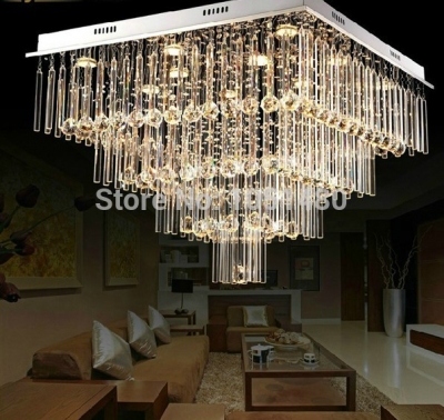 modern flush mount 3 layer home chandeliers crystal lights l600*w600*h700mm [modern-crystal-chandelier-4951]
