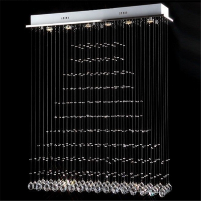 modern led cystal ball hanging wire square pendant light fixture rain drop curtain hanging lighting [modern-pendant-light-7073]