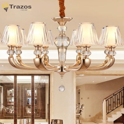 new luxury chandeliers and pending k9 crystal chandelier lighting lamp 12 lights le hall lighting and villa [chandelier-2811]
