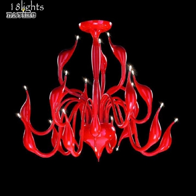 new modern chandelier 18 lights swan chandelier light fixture by italian designer (g4 led 1.5w beads ) [modern-pendant-light-7038]